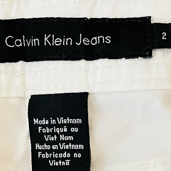 Calvin Klein Jeans Women's White Skinny Crop Jeans Size 2 Stretch Low Rise - Picture 7 of 12
